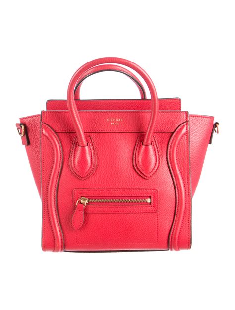 celine nano luggage red|Celine shoulder luggage tote price.